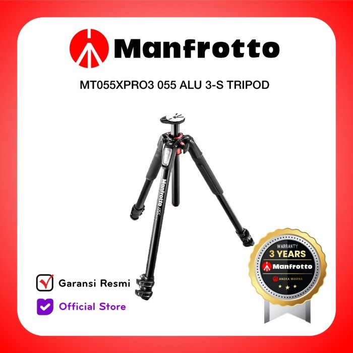 Manfrotto Treppiede 055 a 3 sezioni alluminio - MT055XPRO3