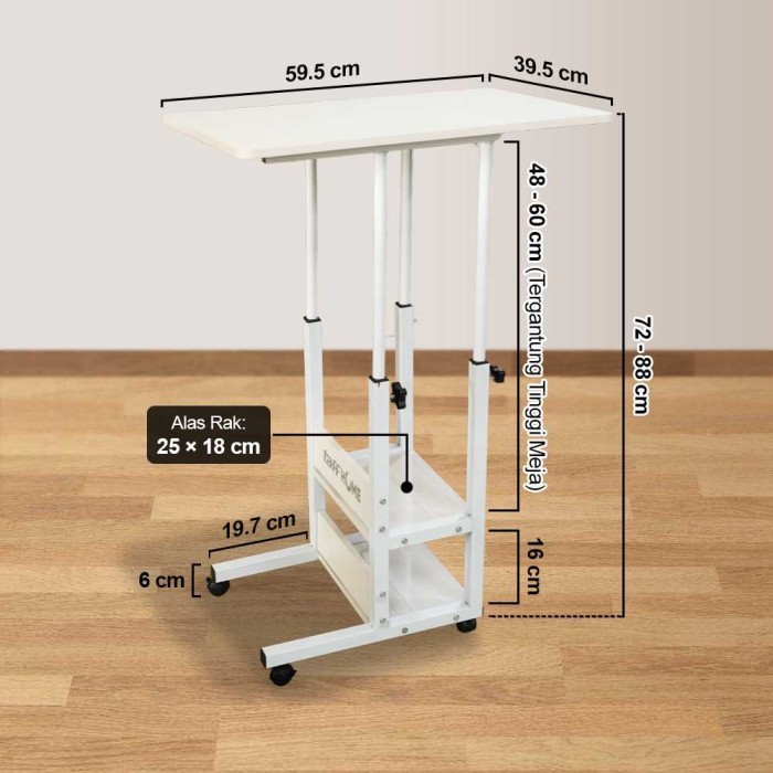 Jual Meja rak laptop kerja meja belajar lipat roda standing portable ...