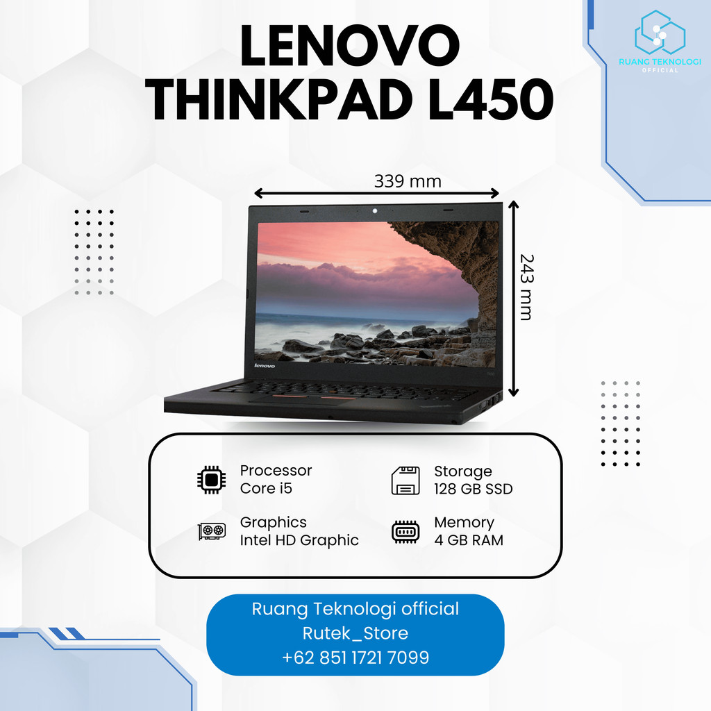 Jual LENOVO THINKPAD L450 core i5 gen 5 - ssd 256gb - 8gb - FULL HD ...