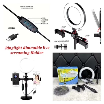 Ringlight Dimmable Live Streaming Holder Tripod 2 Holder Stand