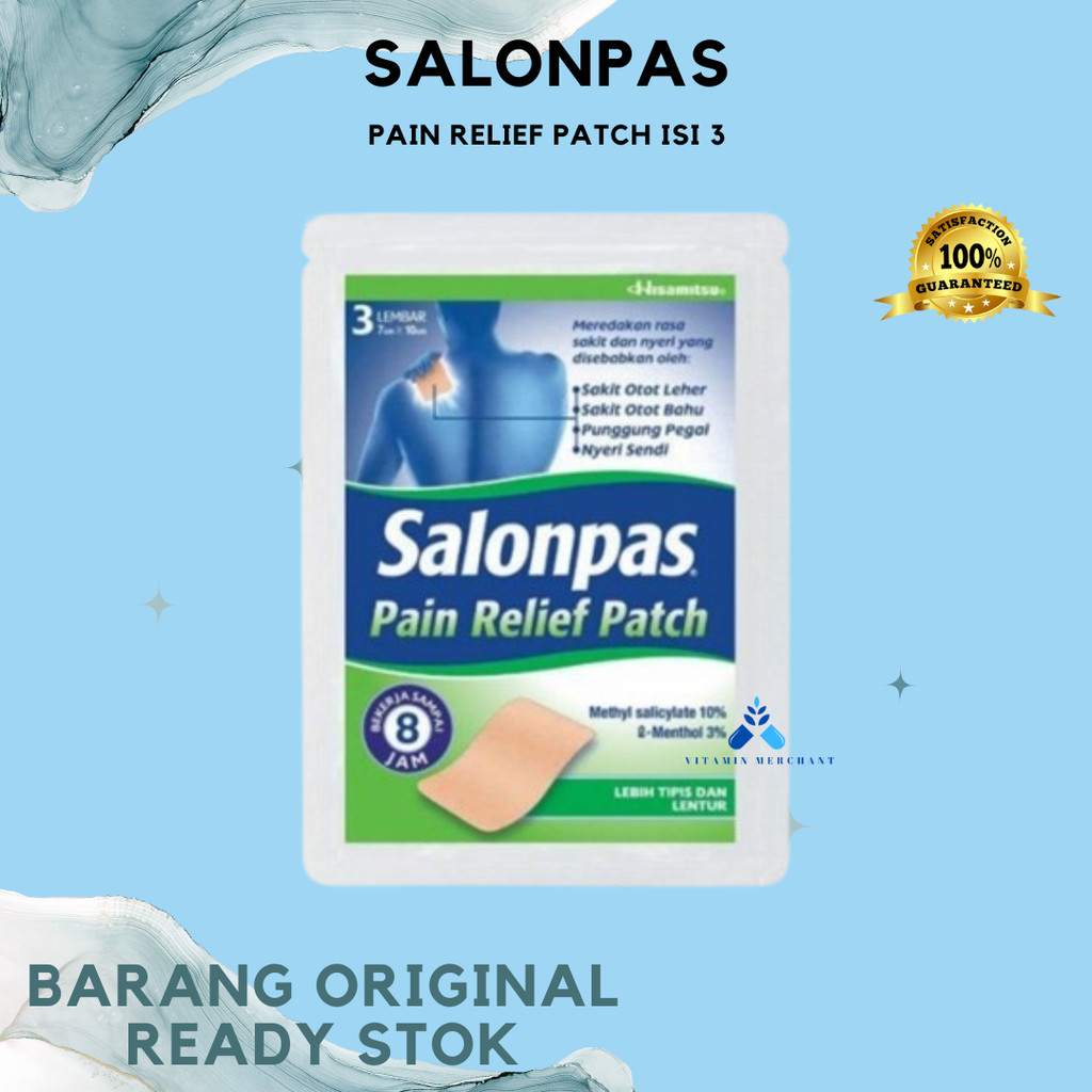 Jual Salonpas Pain Relief Patch isi 3 Hisamitsu/Patch Pereda Nyeri ...