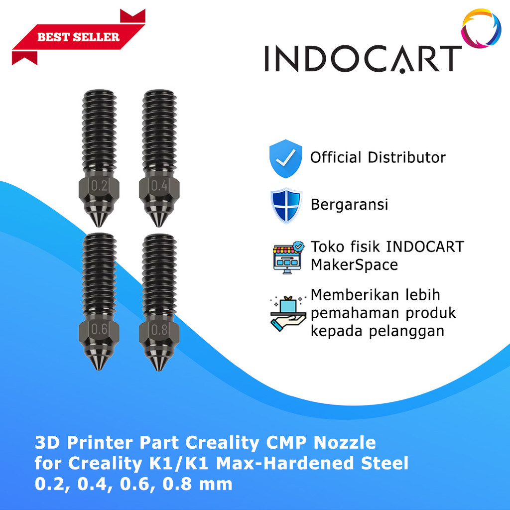Jual 3D Printer Parts Creality Compatible Hardened Steel Nozzle for