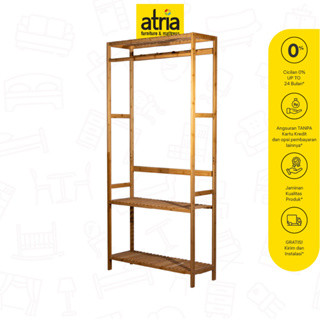 Jual Atria Rak Gantung Bambu Clooney Garment Estetik | Shopee Indonesia