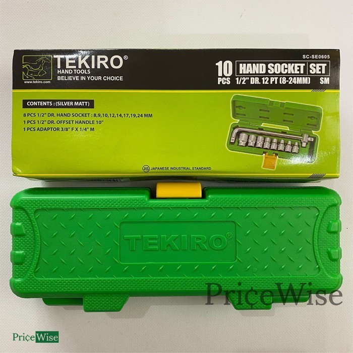 Jual Kunci Sock Set 10 pcs 1/2 inch 6PT 12PT (8-24 mm) Box PVC // Kunci ...