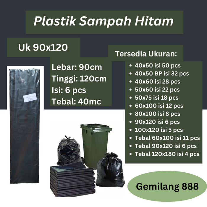 Jual Plastik Sampah Uk 90x120 isi 50 bks, Trash Bag, Trashbag Shopee