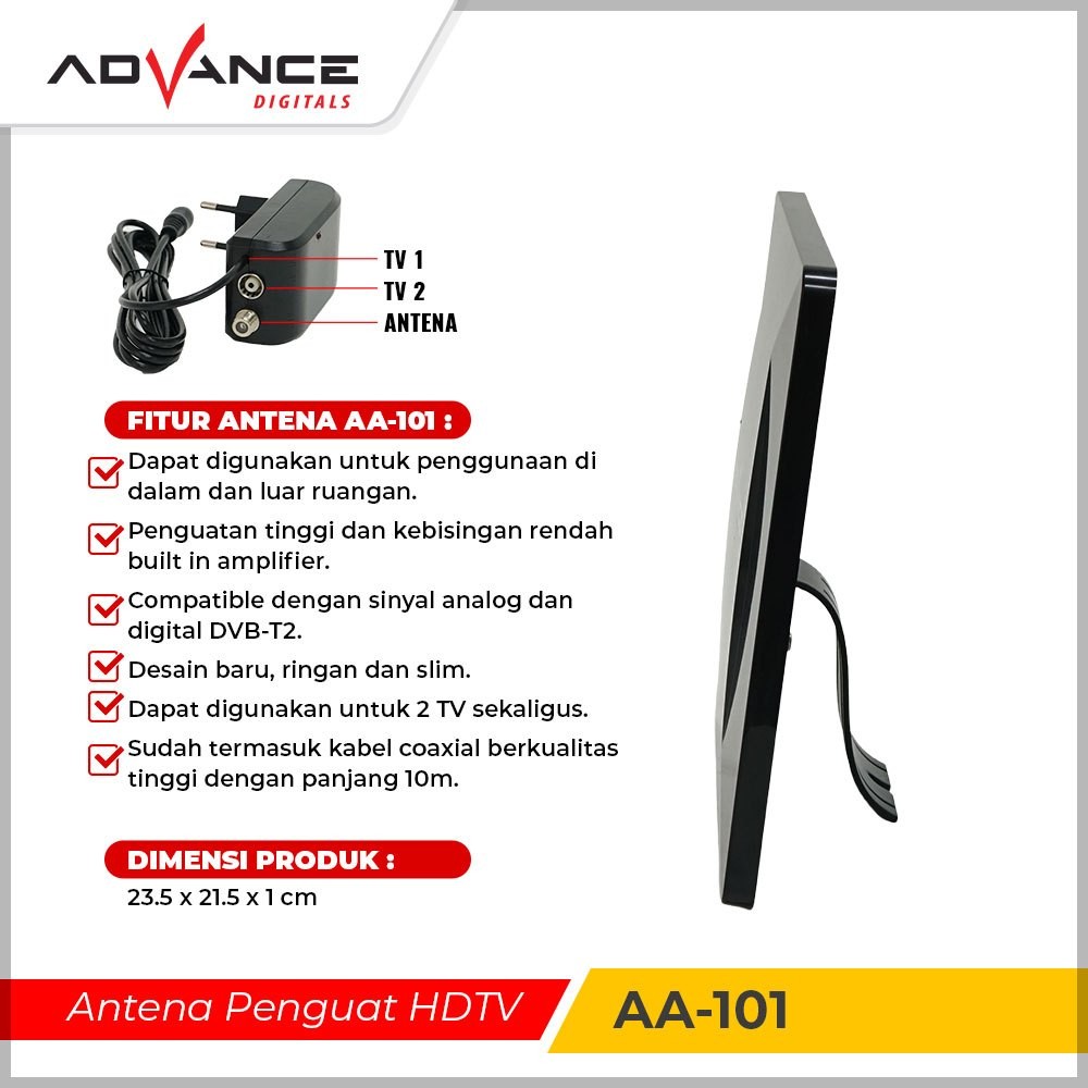 Jual Advance Aa101 / Aa-101 Antena Indoor Outdoor Digital Analog Dalam ...