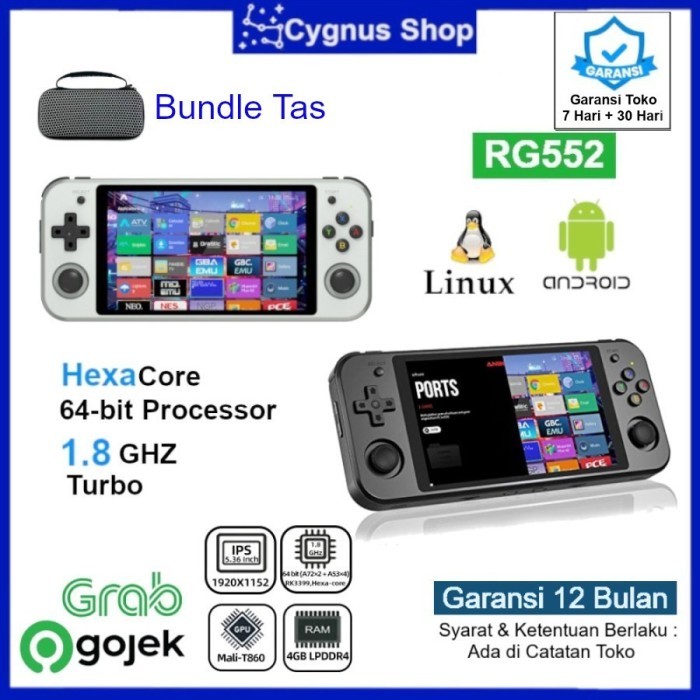 Jual Anbernic RG552 Retro Game Console Dual systems Android Linux ...