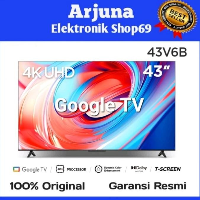 Jual TCL V6B | 43V6B LED TV 43 Inch UHD 4K Google TV Dolby Audio Ok ...