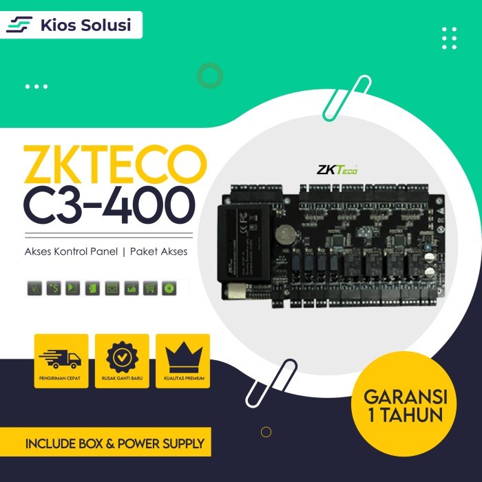 Jual Access Control Panel Zkteco C3-400 With Box + Psu Paket Akses ...