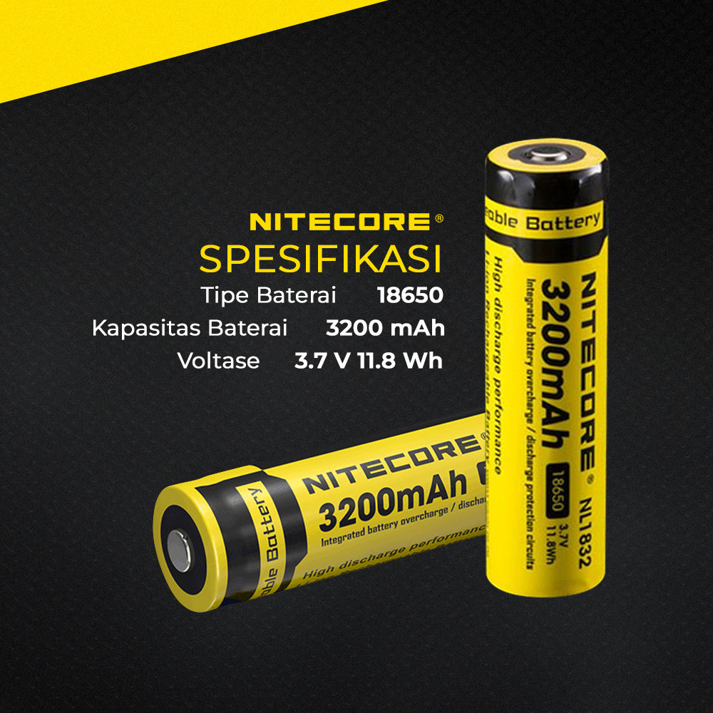 Jual Nitecore Baterai Rechargeable Li Ion V Mah Pcs Nl Shopee Indonesia