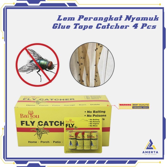 Jual NEW Lem Perangkap Nyamuk Lalat Paper Strip Strong Glue Tape ...