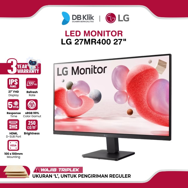 Jual LG LED Monitor 27MR400 27" IPS FHD 100Hz 5ms AMD FreeSync HDMI VGA ...