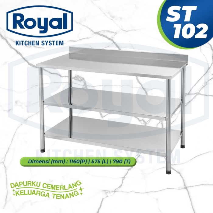 Jual Produk Ready Royal Kitchen Table ST 102 Meja Dapur Stainless Work ...