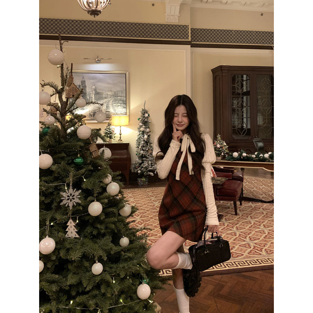 Jual [Crunchy brulee]Rok Natal Wanita Gaun Rompi Wangi Kecil Kelas Atas ...