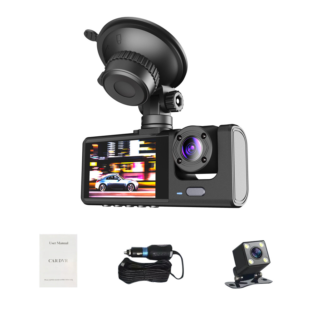 Jual Dash Camera 1080P DVR Dash Camera Front & Inside & Rear Camera ...