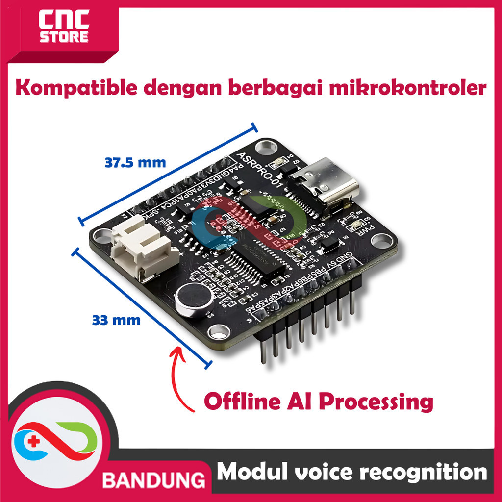 Jual MODUL SMART VOICE RECOGNITION ASR-PRO DIY OFFLINE AI PENGENALAN ...