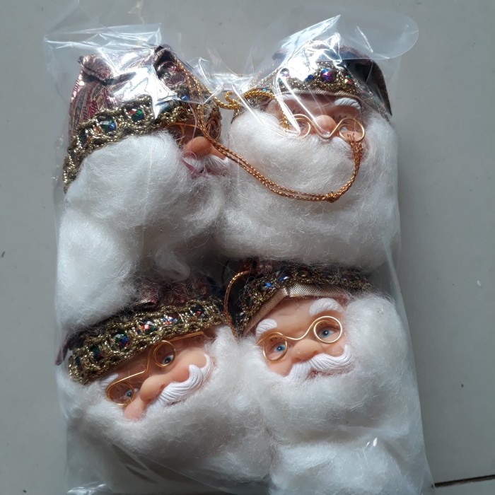 Jual Hiasan Natal Ornamen Gantung Kepala Santa Topi Batik | Shopee ...