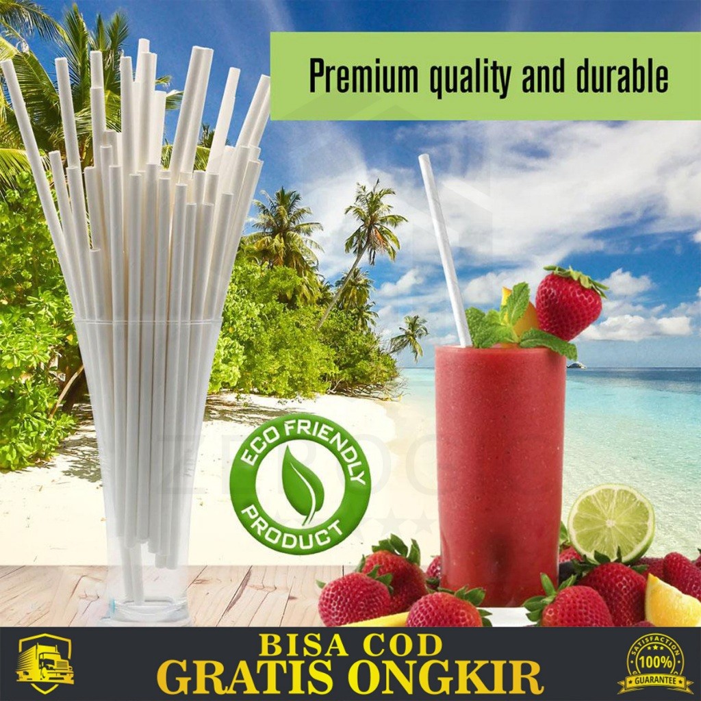 Jual SEDOTAN KERTAS MINUMAN BUNGKUS PAPER STRAW CUP ECO AESTHETIC ...
