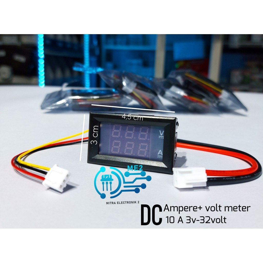 Jual Volt Plus Ampere Meter Dc 10a 3v-32volt dc | Shopee Indonesia