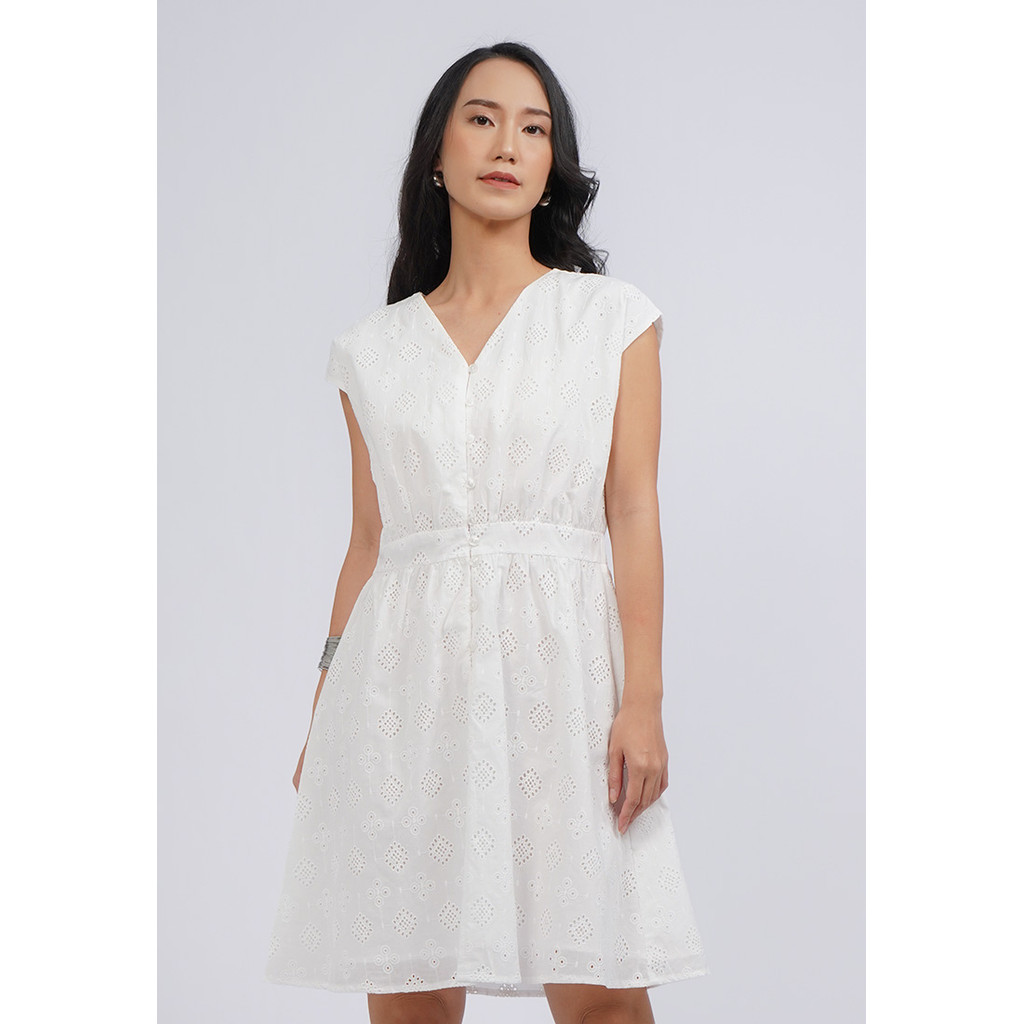 Sleeveless Dress TC in Milk