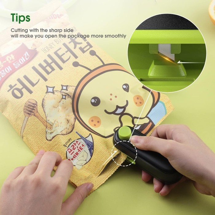 Jual PREMIUM MINI RECHARGEABLE MINI BAG SEALER WITH CUTTER SEGEL DAN ...