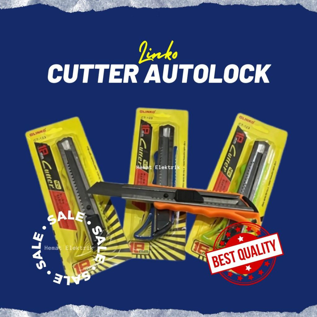 Jual Cutter Besar Pisau Cuter Auto Lock Karter Stainless Tebal Grip ...