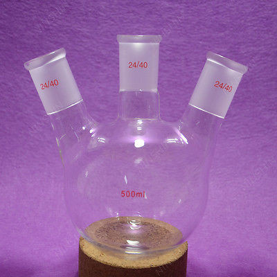 Jual Lab 3 Neck 24 40 Round Bottom Glass Flask Three Necks Lab Bottle ...