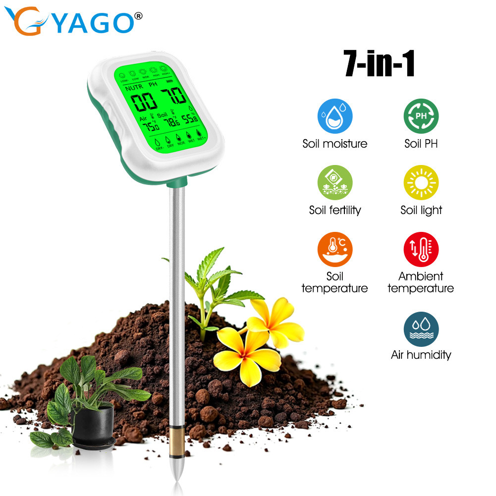 Jual Acrel YAGO 7 IN 1 Soil PH Meter Digital Soil Moisture Temp Meter ...