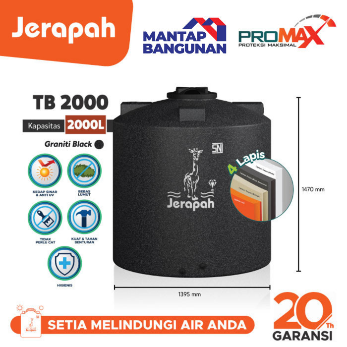 Jual Tangki Air Jerapah Promax TB 2000 (2000 Liter) | Shopee Indonesia