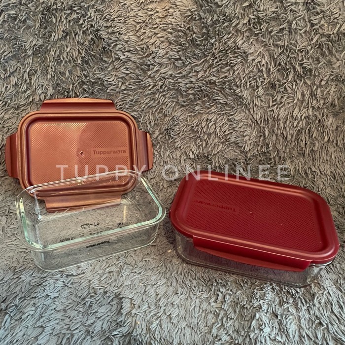 Jual Tupperware Premiaglass Set - Maroon Toples | Shopee Indonesia