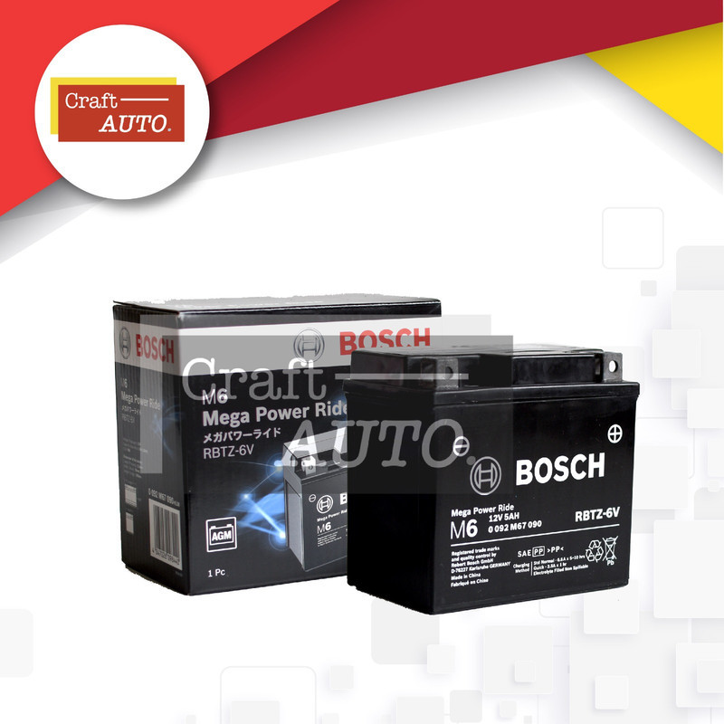 Aki Motor Vario 125, Vario 150, Satria FU, Beat Street ISS Bosch RBTZ-6V