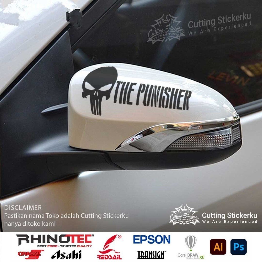 Jual Cutting Stiker Punisher Variasi Motor Mobil Sticker Helm Style ...