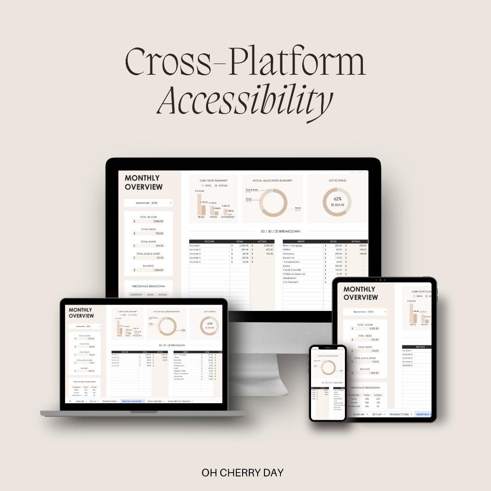 Jual COD 50 30 20 Budget Tracker, Budget Spreadsheet, Laporan Keuangan