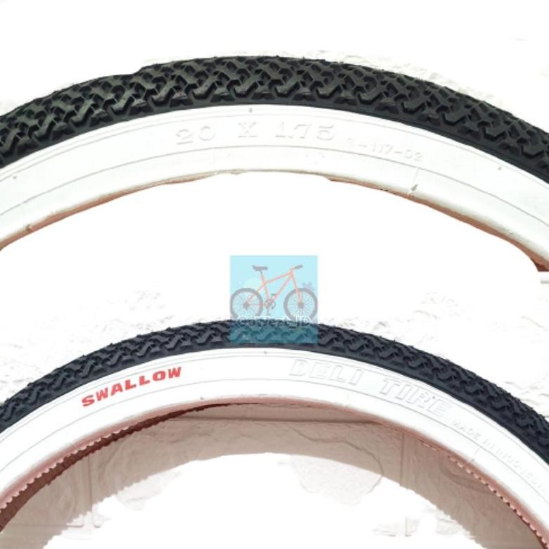 Jual VIRAL Ban Luar Sepeda Ukuran 20 x 1.75 Swallow List Putih Lipat