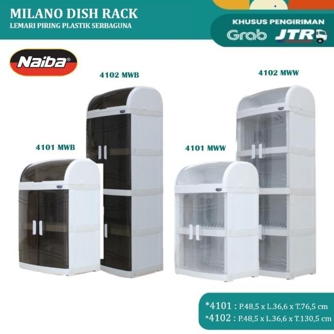 Jual Naiba Milano Dish Rack Nandos / Rak Piring Plastik Susun / Lemari ...