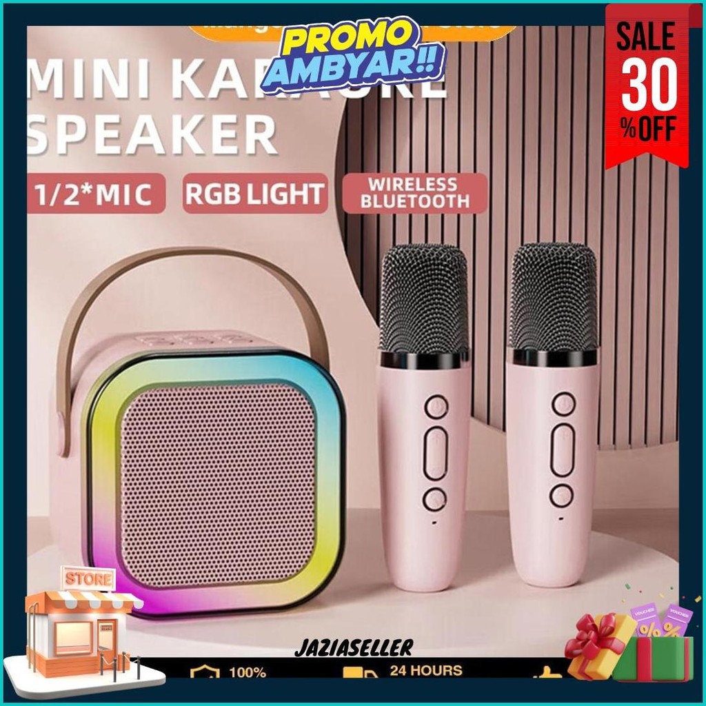 Jual Speaker Bluetooth Karaoke Wireless Microphone 2Pcs/Set High End