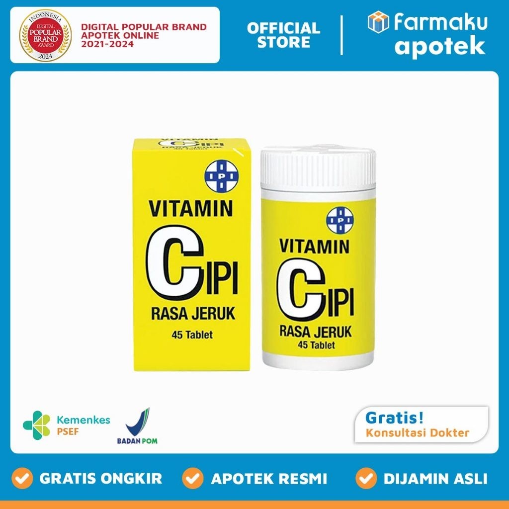 Jual Vitamin C IPI Botol 45 Tablet - BIN | Shopee Indonesia