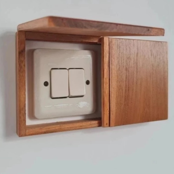 Jual ~^~^~^] Frame saklar lampu kayu tutup stop kontak kayu penutup ...