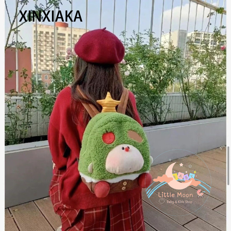 Jual Japanese Green Apple Tree Backpack Cute Cartoon Plush Puppet and ...