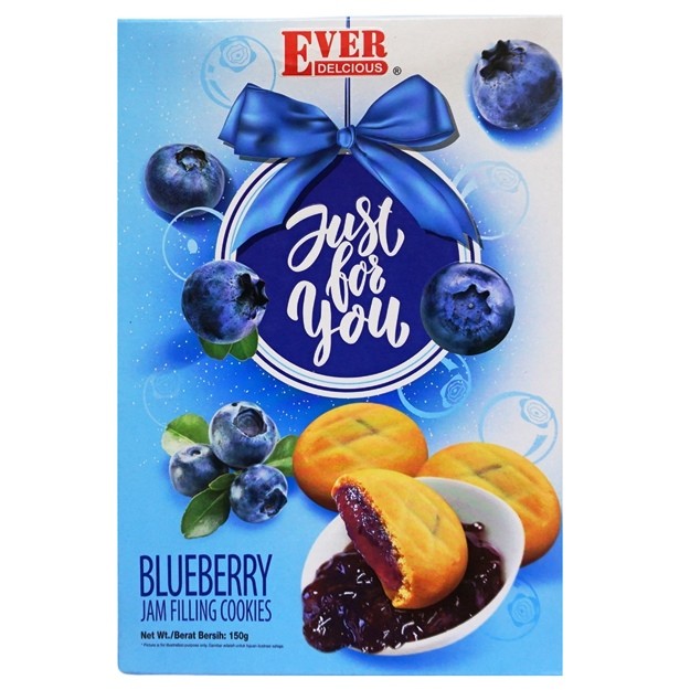 Jual S20562 EVER DELICIOUS BLUEBERRY COOKIES 150GR BOX MAJU BERSAMA ...