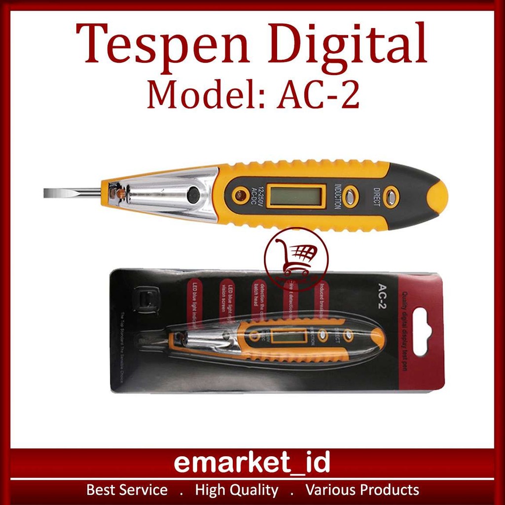Jual EM Tespen Digital AC-2 AC-DC 12-250V AI14 / Test Pen Testpen ...