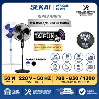 SEKAI Kipas Angin Berdiri / Stand Fan 16 Inch Taifun Series - SFN 1622 X B (TAIFUN) / SFN 1623 X B (TAIFUN)