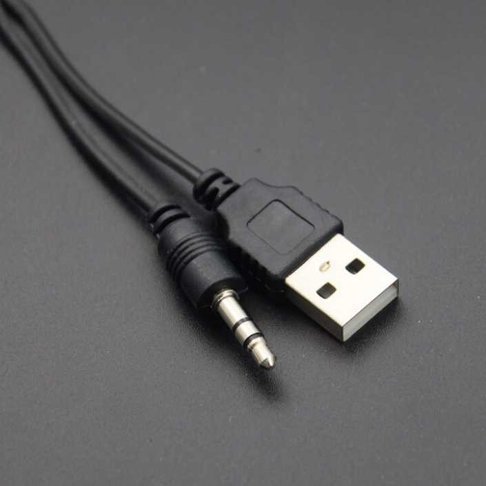 Jual Kabel Mini USB ke USB AUX 3.5mm Audio Cable 1M - A-02 | Shopee ...