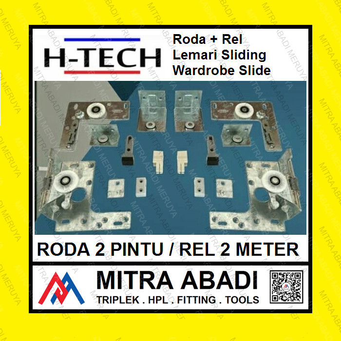 Jual Roda 2 Pintu Rel 2 Meter H-Tech Sliding Bukan Topline 22 Top Line ...