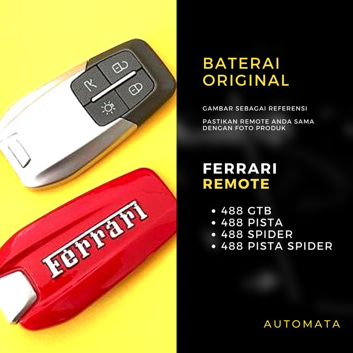 Jual BATERAI REMOTE KUNCI KEYLESS FERRARI 488 ORIGINAL PANASONIC ...