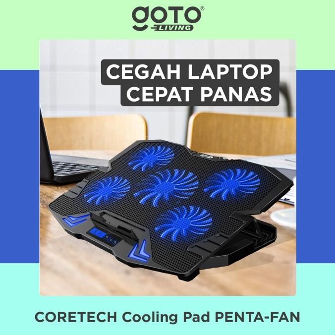 Jual Coretech Penta-Fan Cooling Pad Kipas Fan Pendingin Laptop Portable ...