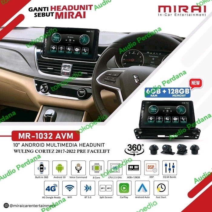 Jual Head Unit Android Wuling Cortez Mirai 1032 Avm + Kamera 360 6 ...