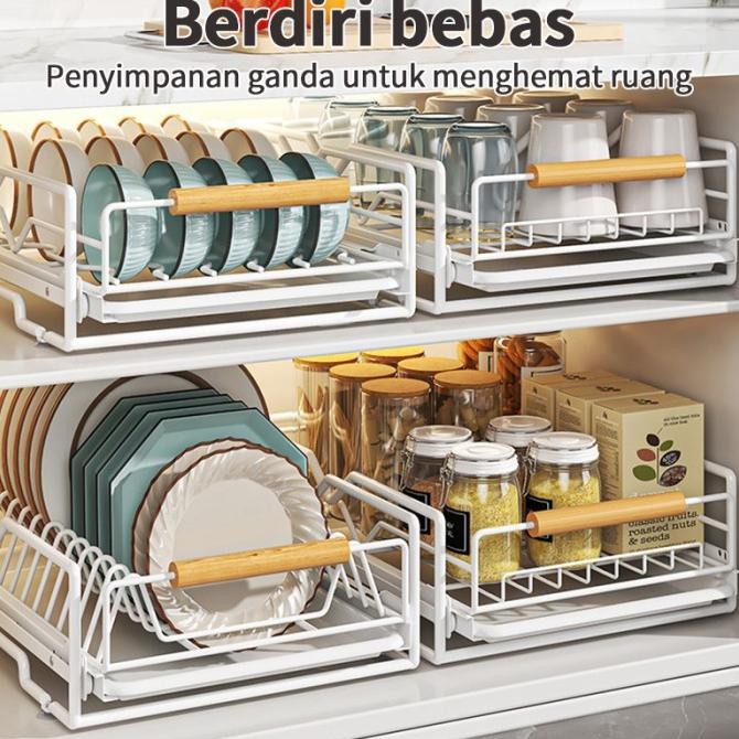 Jual Rak piring tarik rak laci piring rak dapur serbaguna lemari piring ...