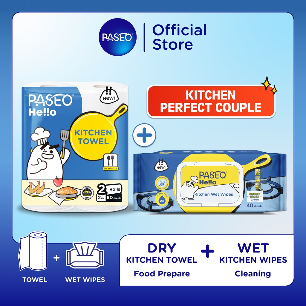 Jual BUNDLE - Paseo Hello Paseo Hello Kitchen Towel Roll Tissue ...