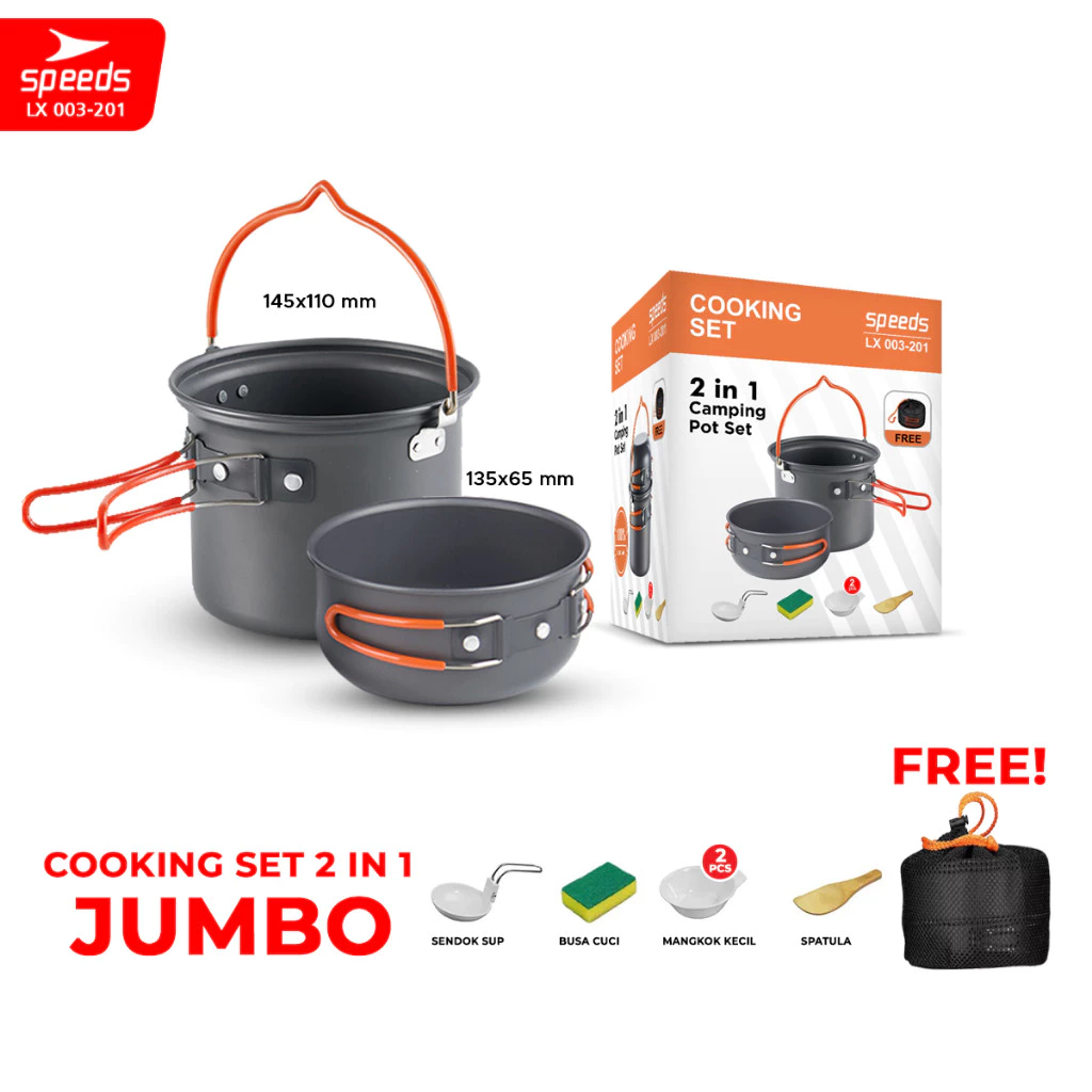 SPEEDS Alat Masak Set Camping Mini Kemah Rekreasi Paket Cooking Set Kemping Serbaguna Portable Outdoor 003-201 - foto 1